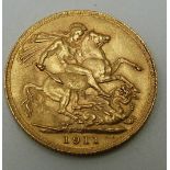 George V 1911 gold full sovereign