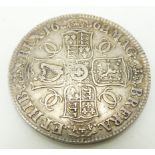 1662 Charles II crown, first bust, no rose edge, TUTAMEN no date edge, VF