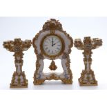 19thC style clock garniture