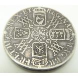 1691 William and Mary crown, TERTIO edge, F