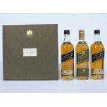 Johnnie Walker The Collection three bottle set comprising Pure Malt 15 year old and Black Label 12