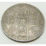 1716 George I crown, laureate and draped bust, roses and plumes reverse, SECUNDO edge, VF+ with
