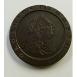 George III 1797 cartwheel twopence, EF+