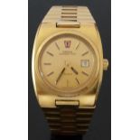 Omega Megaquartz 32 KHz wristwatch ref. 596.0003 796.0805 with date aperture, two-tone baton markers