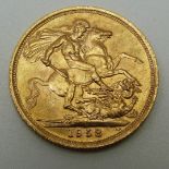 Elizabeth II first head 1958 gold full sovereign