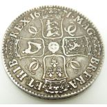 1671 Charles II crown, second bust V TERTIO edge, NVF