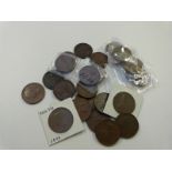 Various 1840s Victorian copper pennies, to include 1841, 1844, 1846, 1847 and 1848, far colons, OT