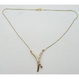 A 14ct gold necklace set with cubic zirconia, 5.1g