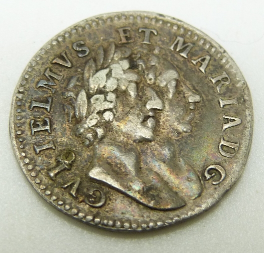1689 William and Mary Maundy fourpence VF+ - Image 2 of 2