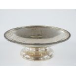 George VI hallmarked silver pedestal bowl or dish, Sheffield 1946 maker James Edward Barry, diameter