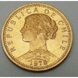 1975 Republic of Chile 20 peso Liberty gold coin, 4g