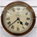 Mid twentieth century oak cased marine style dial clock by Elliot, the ivory patterned painted Roman