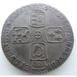 George II 1757 sixpence, old head, plain angles reverse VF+ almost unc., toned