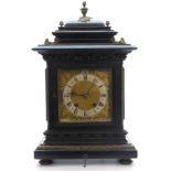 Late 19th Century mantel/shelf clock by R. M. Schneckenburger Roman silvered dial, brass/gilt