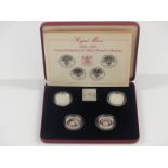 Royal Mint 1984-1987 £1 silver proof collection comprising four one pound coins, in original case