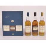 Talisker Classic Malt of Scotland three bottle collection comprising 18 year old, The Distillers