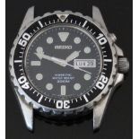 Seiko Kinetic diver’s wristwatch ref. 5M63-0A10 with day and date aperture, luminous hands and