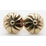 A pair of 9ct gold rosette earrings, 2.5g