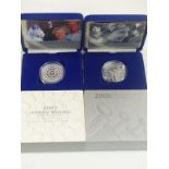 Two Royal Mint silver proof crowns comprising 2006 Queen's 80th birthday and 2007 Diamond Wedding,