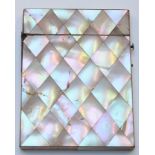 Mother of pearl card case, 10.5cm