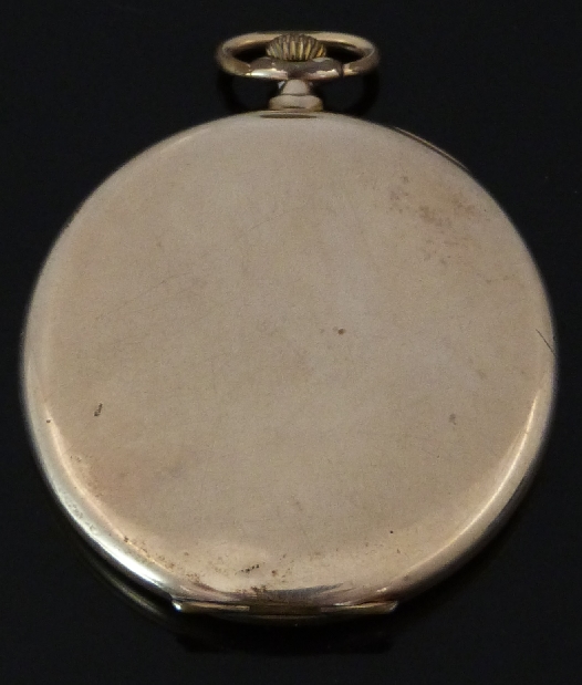 Tempo gold plated keyless winding open faced pocket watch with inset subsidiary seconds dial, - Image 3 of 3