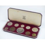 Elizabeth II 1953 Coronation specimen coin set comprising ten coins from five shillings to