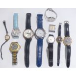 Ten various ladies and gentleman's wristwatches including Gruen Sport, Avia, Prestige, Seiko, Censi,
