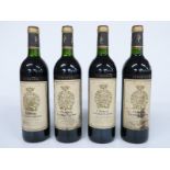 Four bottles of Chateau Gruaud Larose Grand Cru Classe St Julien 1988 French red Bordeaux, 75cl,