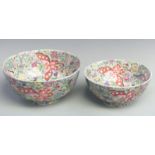 Two Chinese punch bowls, largest height 13cm, diameter 16.5cm