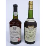 Two bottles of alcohol comprising Le Bijou Ambre fine old cognac, reserved for R V C Lewis, 70cl,