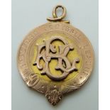 A 9ct gold football fob, engraved Bradford Football League 1923, 11.5g