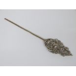 A silver plated stirrer or finial with lion decoration, impressed Sabatier, length 25cm