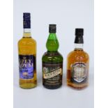 Three bottles of whisky comprising Gordon Graham's Black Bottle Scotch whisky, William Grant's 15