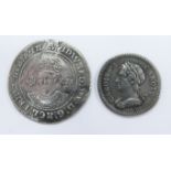 'Gap filler' coins comprising Edward VI copy shilling and a copy of a Charles II silver pattern
