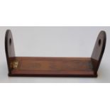 19thC adjustable mahogany book slide with label for Miller, 4 Wine Street, Bristol, 34cm x 55cm