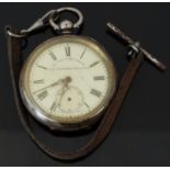 W E Watts of Nottingham 'The Greenwich Lever' hallmarked silver pocket watch with inset subsidiary