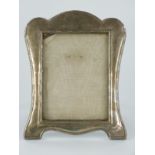 George VI hallmarked silver large photograph frame to suit 8 x 6 inch photo, with ebonised easel