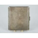 Art Deco hallmarked silver engine turned cigarette case, Birmingham 1937 maker Frederick Field,