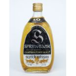 Springbank Campbeltown Malt Scotch whisky, 26 2/3 fl oz, 70% proof.
