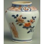 A 19thC Chinese baluster vase decorated with prunus blossom in relief with a scholar and child,
