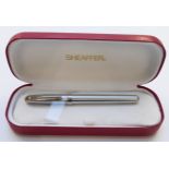 Sheaffer Prelude Universal Access ballpoint pen with brushed steel shaft and cap and polished