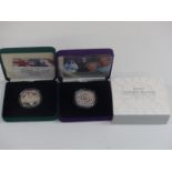 Two Royal Mint silver proof Piedfort crowns comprising 2004 Entente Cordial and 2007 Diamond