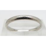 A platinum wedding band, 3.4g, size N/O