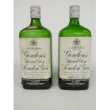 Two vintage bottles of Gordon's Special London Dry Gin, both 26 2/3 fl oz,  70% proof
