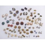 A collection of earrings including Sarah Coventry, Trifari, Jewel Craft etc