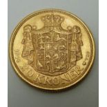 Christian X 1914 Danish gold 20 Kroner coin, 8.98g