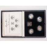 Royal Mint 1984-1987 £1 silver proof Piedfort collection comprising four one pound coins, in