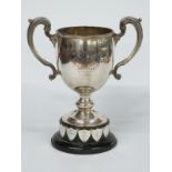 George V hallmarked silver large twin handled trophy cup, Birmingham 1923 maker Adie Brothers Ltd,