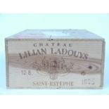 Case of 12 bottles of Chateau Lilian Ladouys Saint Estephe 1995
