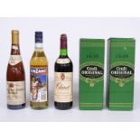 Five bottles of alcohol comprising two bottles of Croft Fine Old Pale cream sherry 75cl, 17.5%